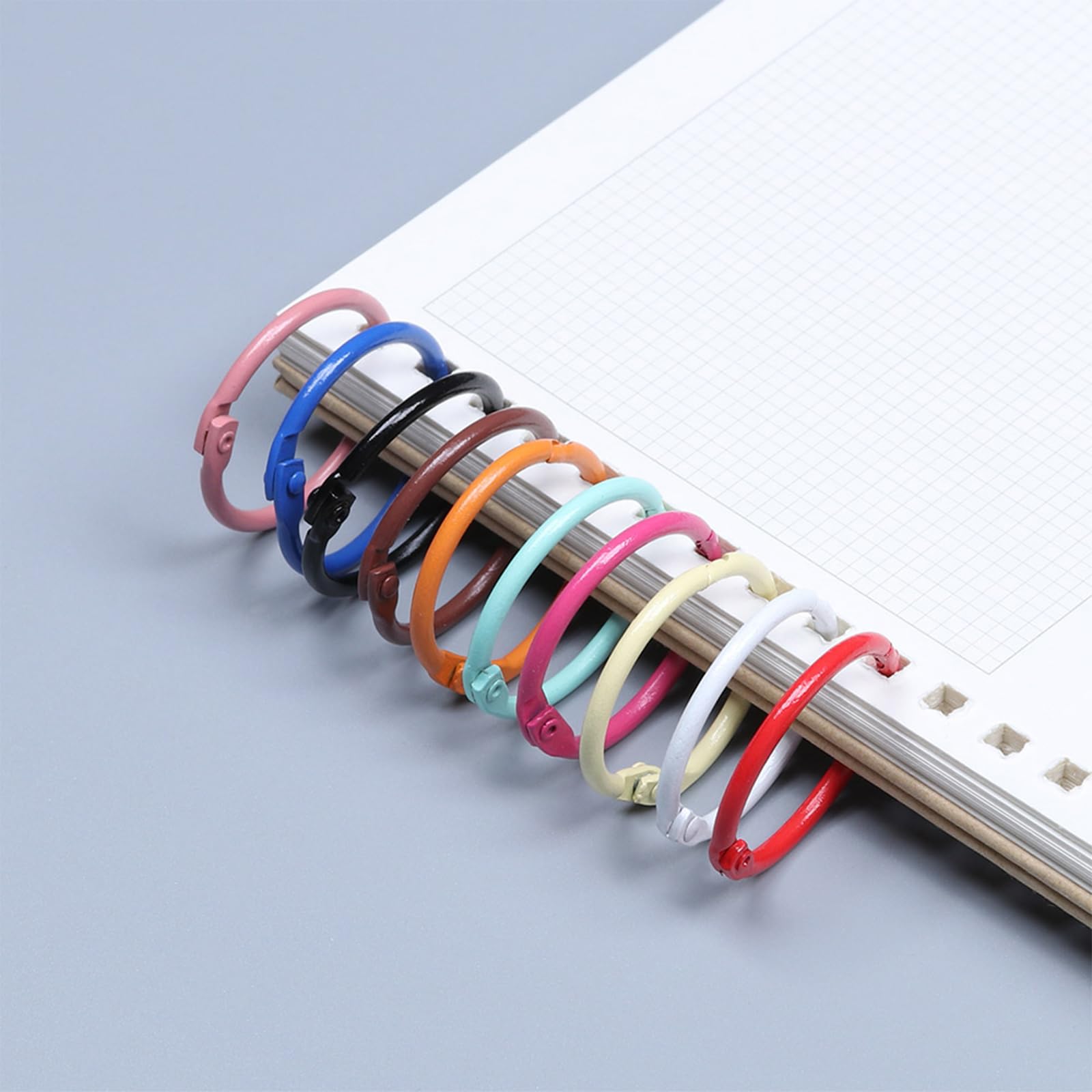 TTQiAnJ Lot De 60 Anneaux De Reliure Métal 30 Mm Multicolores - Pour Albums Photo, Scrapbooking, Cartes