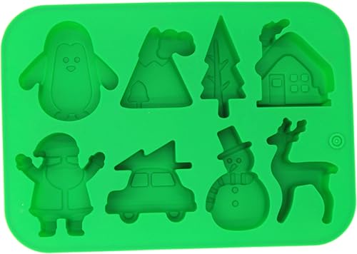 Miniatura 2 de X-Haibei Árbol de vacaciones de Navidad Santa Casas CP Jabón Bar Molde Chocolate Candy Jello Making, Jabón de baño de bebé Silicona Pan 2oz por