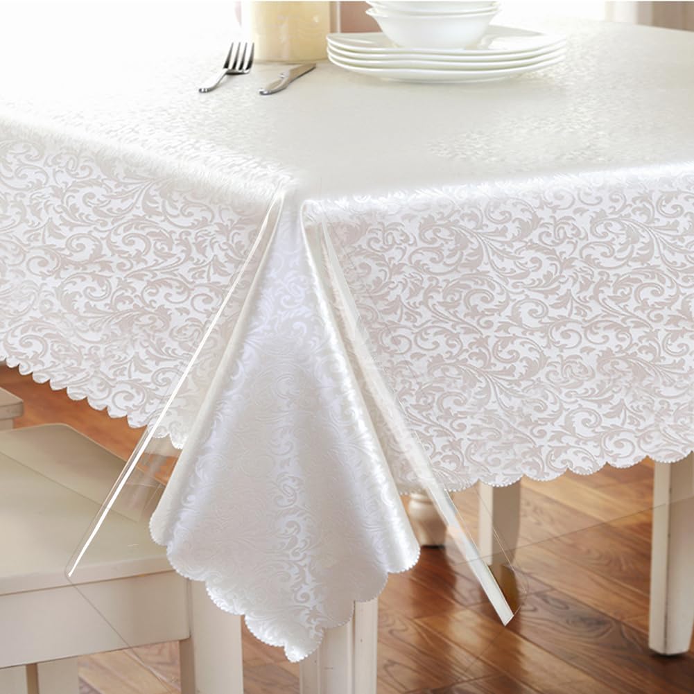 DASIAUTOEM Transparent Table Film, Transparent Tablecloth 140 cm Wide, Sold by the Metre 0.13 mm Thick, Waterproof - Image 2