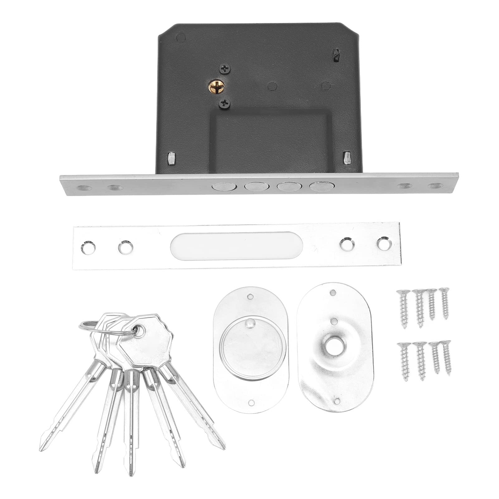 Cerrojo de puerta residencial y comercial con cerradura redonda negra para madera o metal