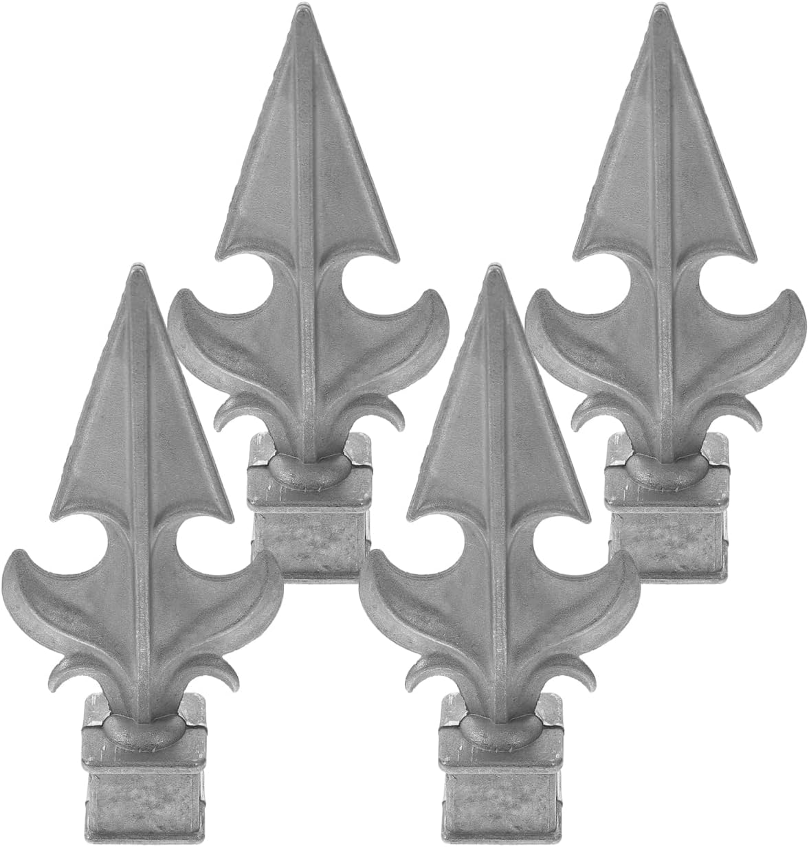 Balacoo 4 Pcs Fence Post Finials: Cast Aluminium Trident Shaped Finial Fence Topper Replacement for Garden Yard Lawn Picket Spire Decoration (6.48 Inch)
