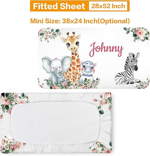 Miniatura 3 de Juego de ropa de cama personalizada para cuna decoración personalizada para guardería, manta de bebé, sábana bajera para cuna, funda para cambiador,