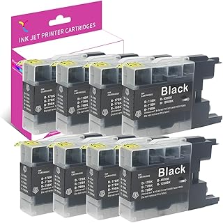 YC Compatible Ink Cartridges for Brother LC-71 LC-75 LC75BK LC71BK Black Ink for MFC-J280W MFC-J425W MFC-J430W MFC-J435W MFC-J6710DW MFC-J6910DW MFC-J5910DW MFC-J625DW MFC-J6510DW MFC-J825DW (8BK)