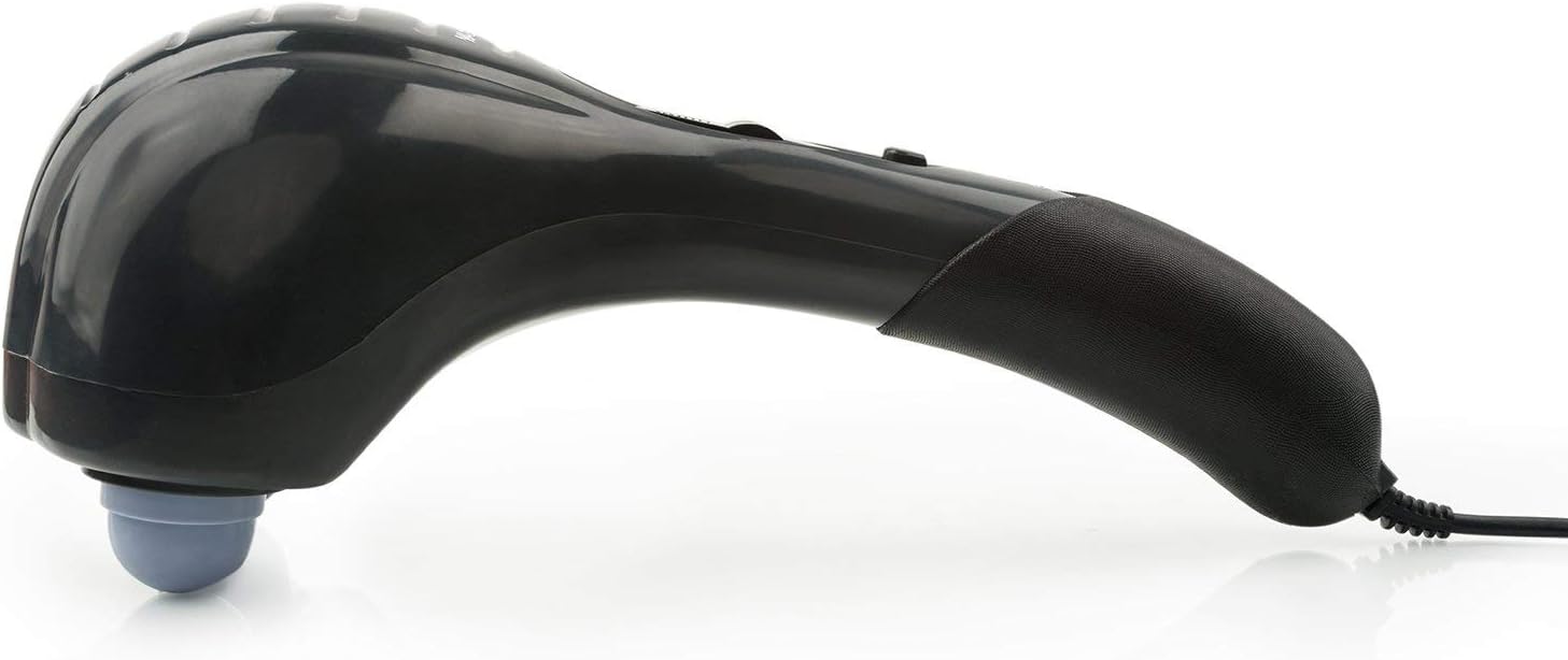 LiBa Percussion Handheld Deep Tissue Electric Massager Ð Three Heads, Adjustable Speed Settings & Powerful Motor Ð for Shoulder, Neck, Back & Body Pain Relief, Stress & Muscle Knots Release (Grey)