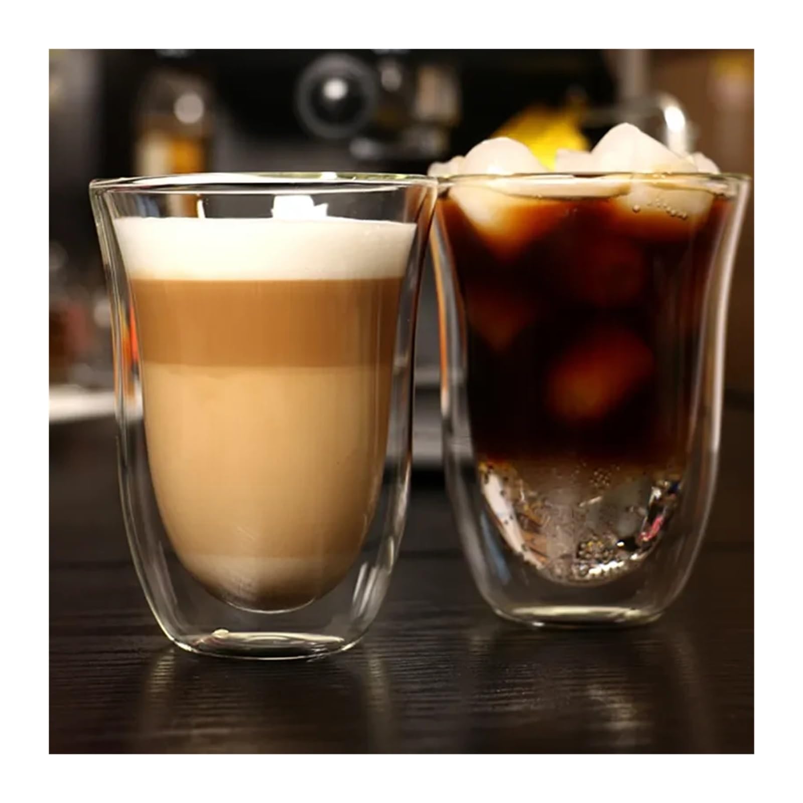 Przezroczysta i żaroodporna podwójna ścianka szklany kubek (300 ml, 4 szt. Cup)