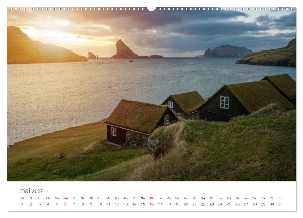 Lumières d'automne aux îles Féroé (Calendrier mural haut de gamme 2027 DIN A2 vertical), CALVENDO calendrier mensuel: L'atmosphère du nord