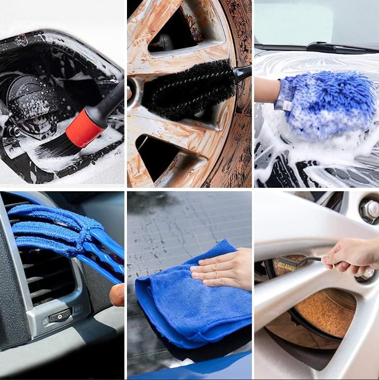 13 Stück Auto Reinigungsbürsten Set für BAIC Beijing X7 X75 2023 2024, Innenraum Felgen Motor Pflegeset Professionell Werkzeug