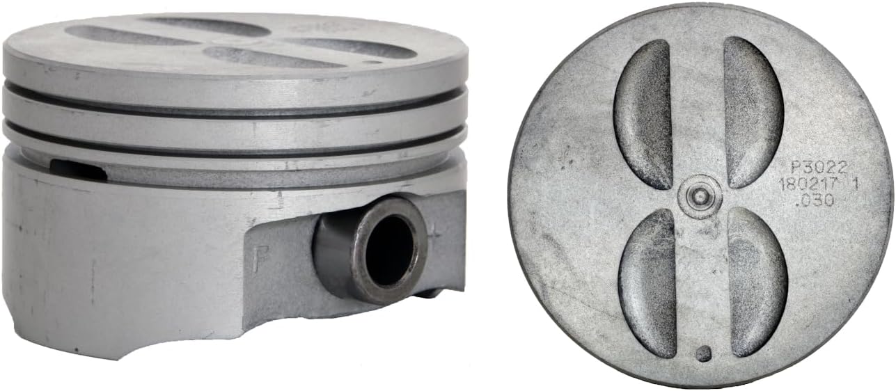 LowPricedAutoParts Set of 8 Flat Top Hypereutectic Pistons for 90-97 GM/Chevrolet 5.7L/350-P3022(8) | .040 (1.00mm Oversized) | 4.040in. Bore Diameter