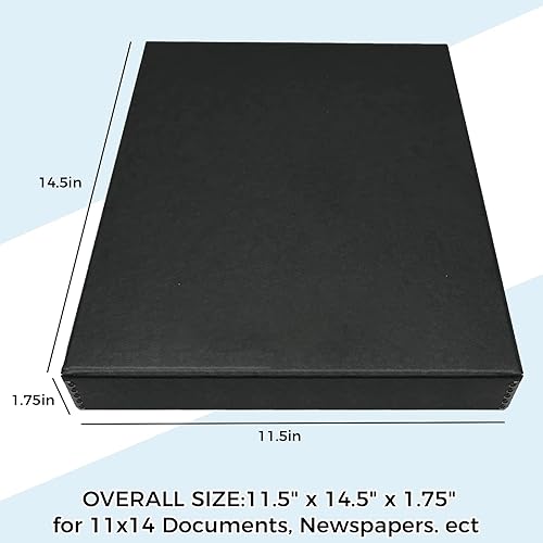 Miniatura 2 de Golden State Art, Archival - Caja de almacenamiento tipo folio de 11 x 14 pulgadas, diseño de concha con borde de metal, conserva y almacena fotos,