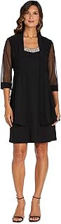 Womens Plus 2PC Mesh Inset Dress with Jacket