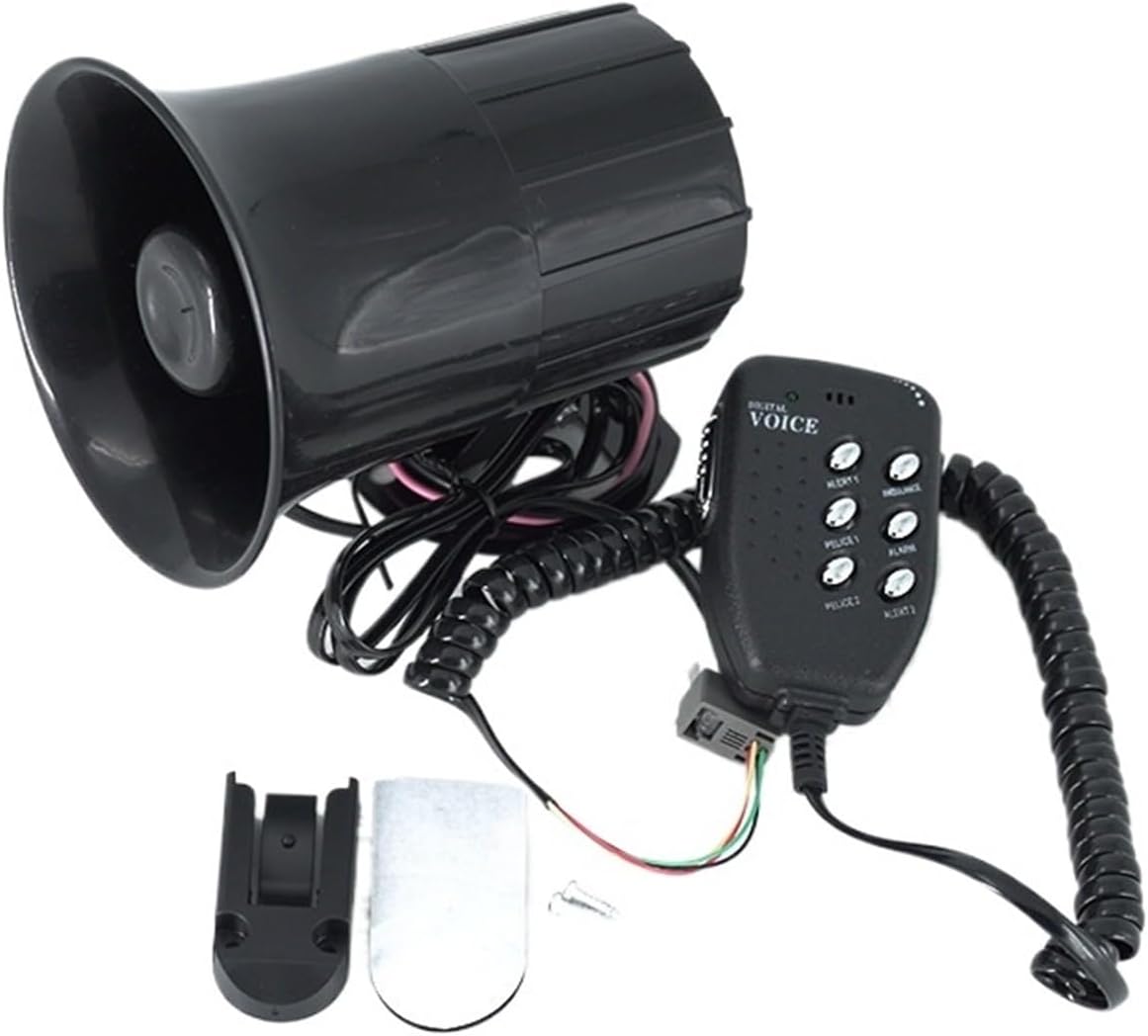 New 12v Six-tone Car Motorcycle Alarm Horn With Speaker Adjustable Volume