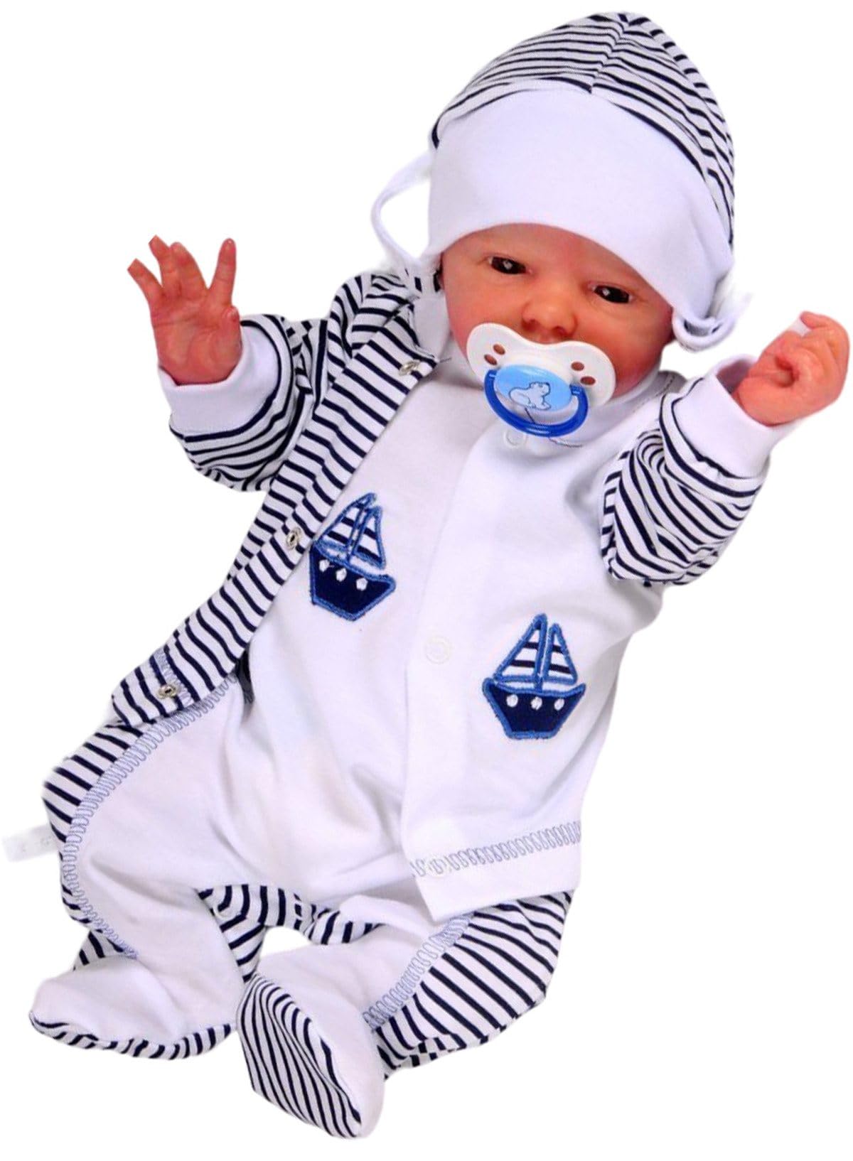 Baby Anzug 3-teilig Strampler Hemdchen Mütze Set gestreift Unisex Neugeborene Jungen Mädchen Babykleidung Geschenk Geburt Babymode Erstlingsausstattung bequem Babyset Frühchen Kleidung
