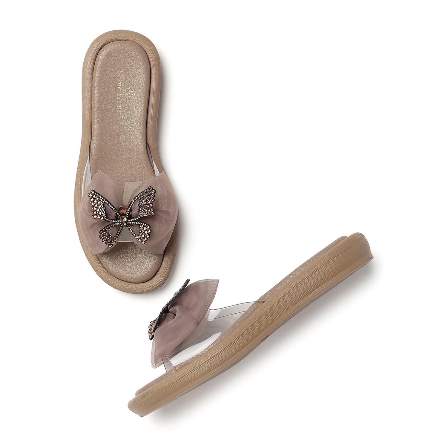 Women Smart Casual Butterfly Embellished Slip-On Flats | Open Toe Cute Fashion Sandals with Comfortable Sole-image-36
