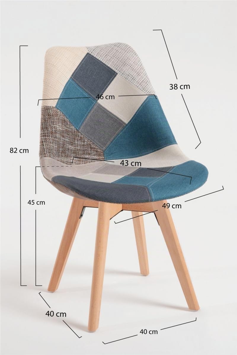 Regalos Miguel - Sillas Comedor - Silla Synk Patchwork - Azul