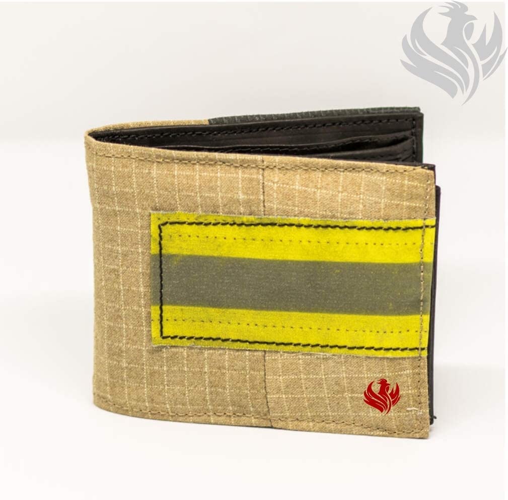 Feuerwehr Geldbörse/Portemonnaie/Geldtasche/Portjuchhe/Brieftasche Geldbeutel / 125 x 95 x 20 mm/Original aus gebrauchter Feuerwehrkleidung/aus Deutschland (PBI Gold, PBI)