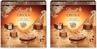Lindt Schokolade - Creola Pralinés | 165 g | Pralinen Schachtel mit 15 Pralinen in 4 köstlichen Sorten ohne Alkohol mit Kakao Nibs aus 100% Edelkakao | Pralinengeschenk | Schokoladengeschenk