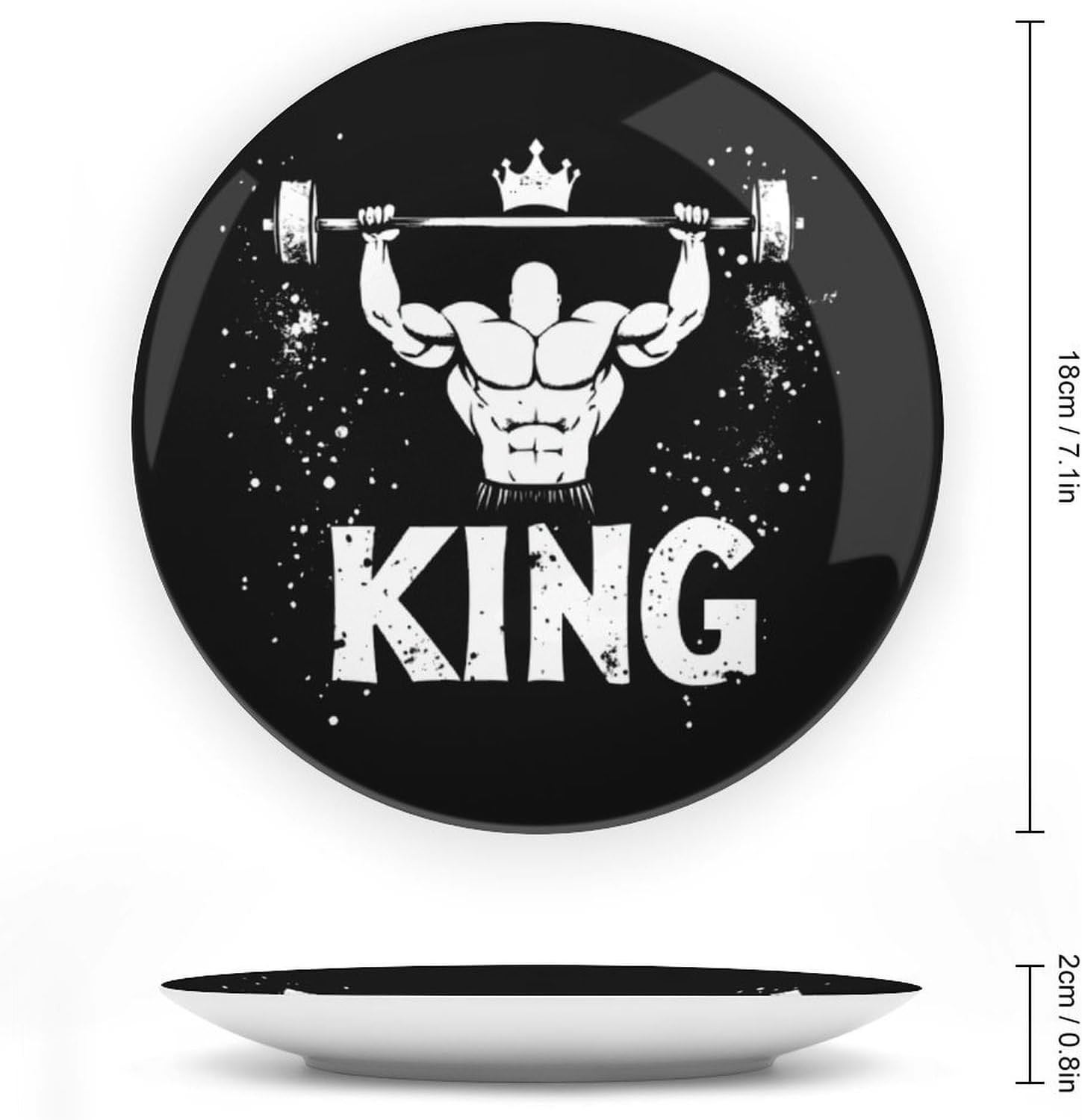 Weightlifting and King Bone China Decorative Porcelain Plates Dinnerware Ornaments