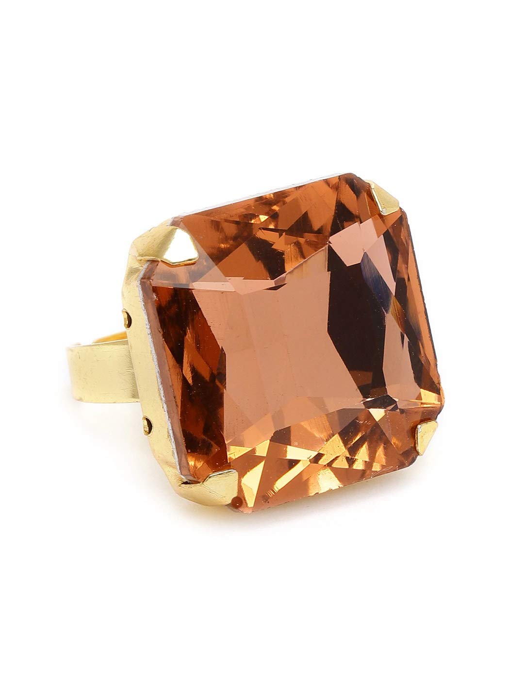 ZAVERI PEARLS Orange Crystal Shine Stone Party Bling Contemporary Adjustable Finger Ring For Women-ZPFK10199 (B08YHTVHLR) Amazon Price History, Amazon Price Tracker