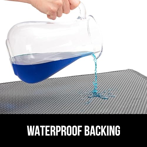 Miniatura 6 de GORILLA GRIP Tapete para caja de arena para gatos con diseño de panal de abeja, tapete de basura de dos capas, suave para las patas, suministros de