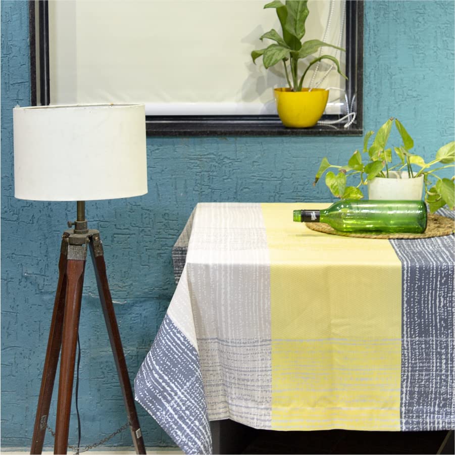 Image of Urban Space Sicilia Table Linen Collection - Premium Water & Stain Resistant Dining Table Cover for 6 Seater, Anti Skid Table Cloth for Center Table, 1 Piece (London Yellow, 52 inch x 92 inch)
