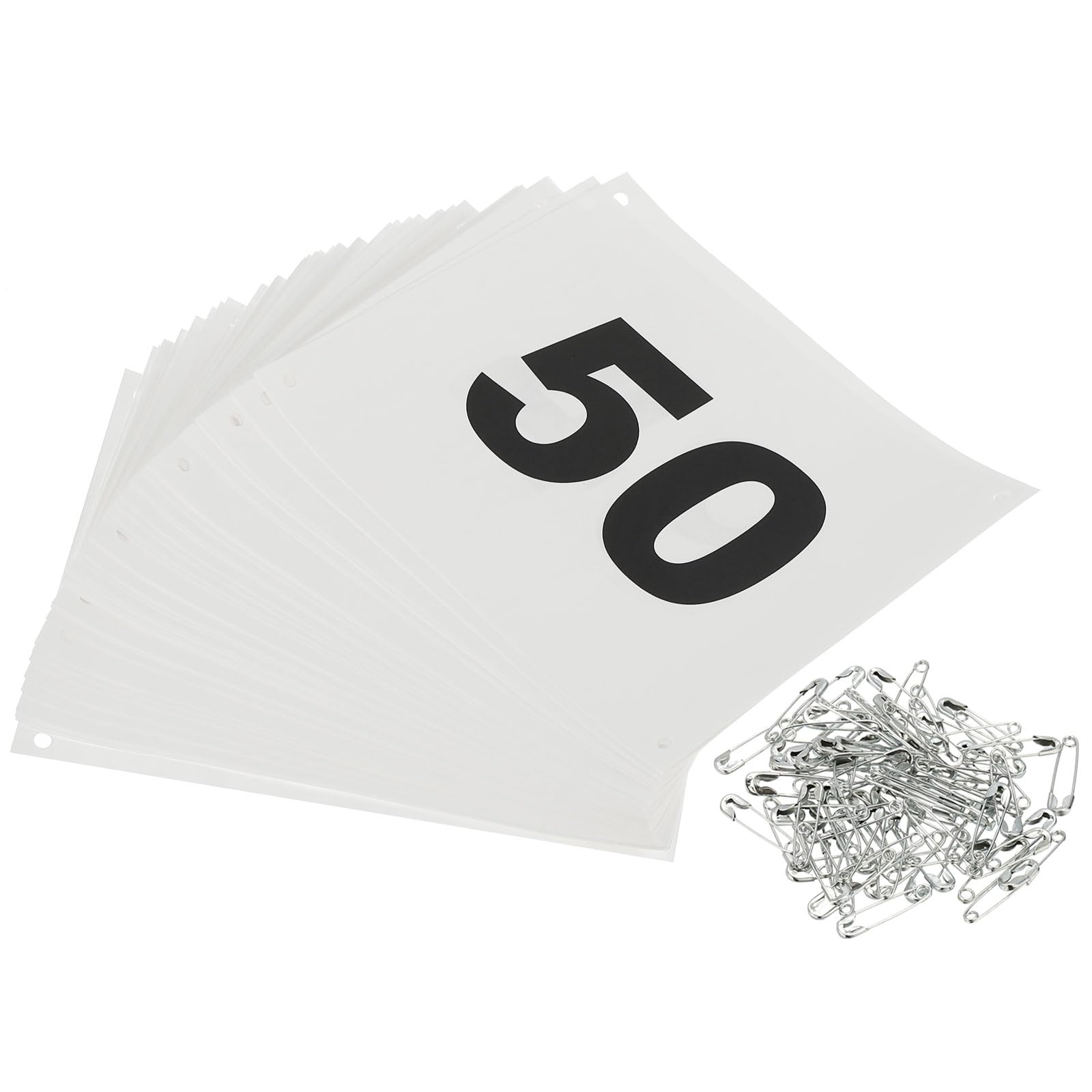 Dossard de course PATIKIL 1-50 indéchirable blanc avec épingles pour marathon - 8