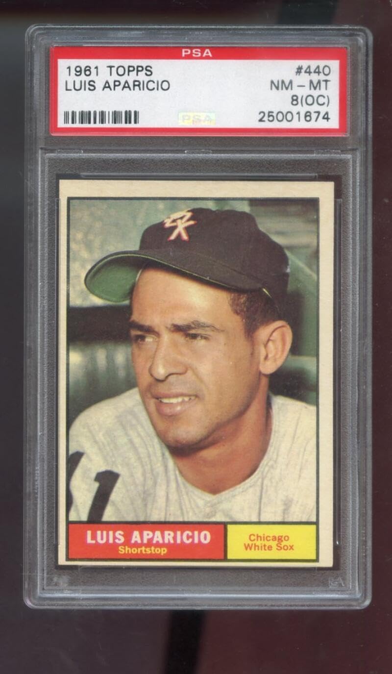 1961 Topps #440 Luis Aparicio PSA 8 (OC) Graded Baseball Card Chicago White Sox