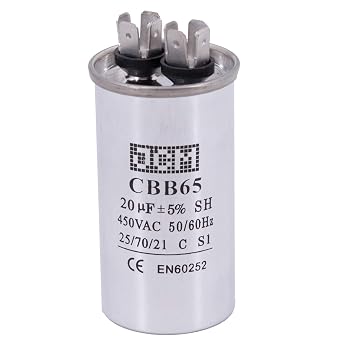 JCM AC Motor Run Capacitor 20 uf MFD 450v 50/60 Hz Metal Round CBB65