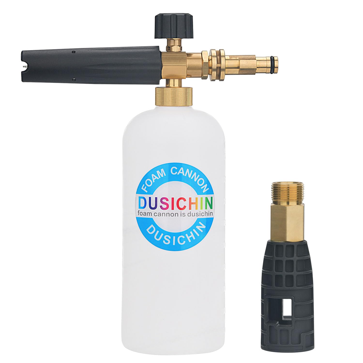 DUSICHIN DUS-116 Foam Cannon Lance for Sun Joe Adjustable Snow Soap Sprayer Sunjoe SPX Pressure Washer Gun Jet Wash Brass Quick Connector 33Oz Container