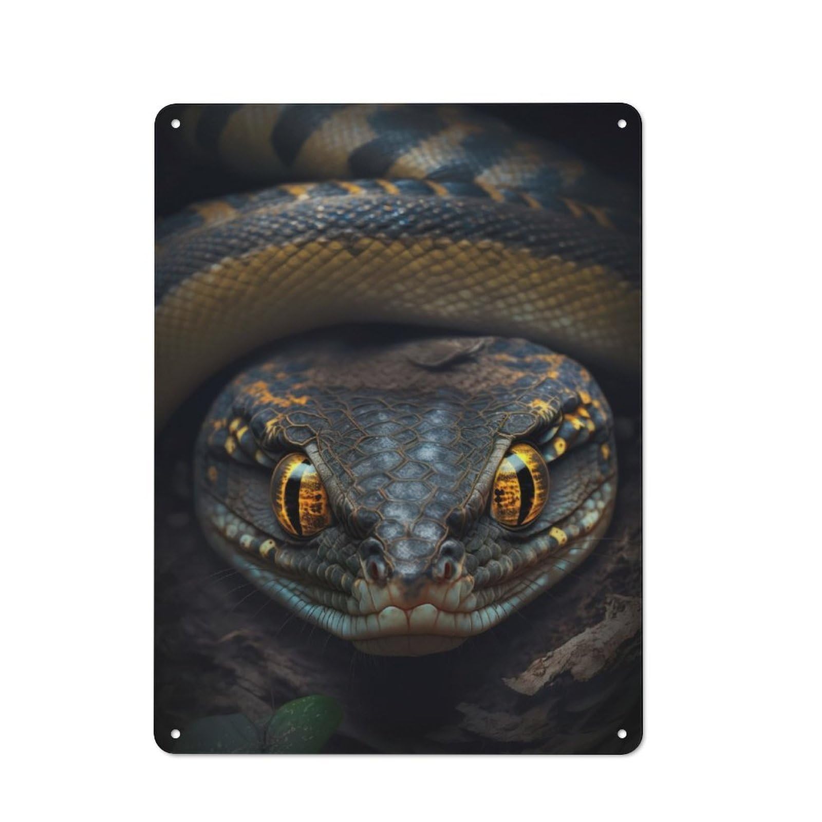 Junmoney Snake I Loft Style Metal Wall Art Sign 40X30cm Featuring Urban Room Decor For Loft, Studio, Office Or Creative Room