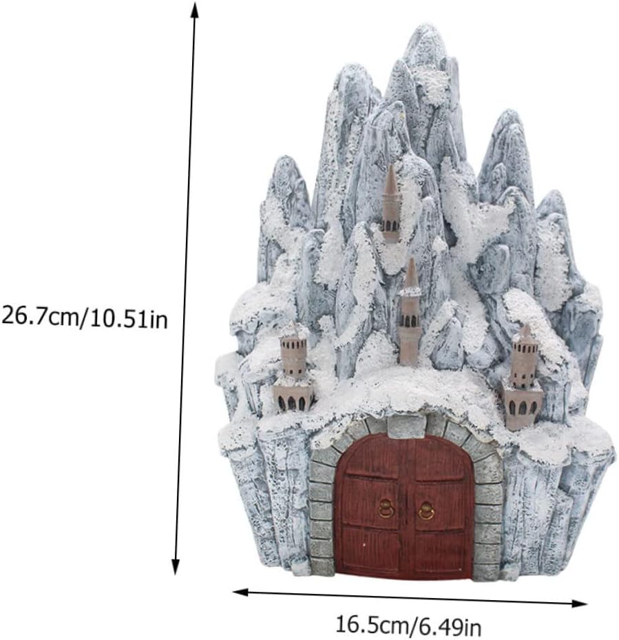 PRETYZOOM Resin Castle Adornment Emulational ICY Decorative Snowy Ornament for Home Decor for Holiday Season Eco- for Various Spaces