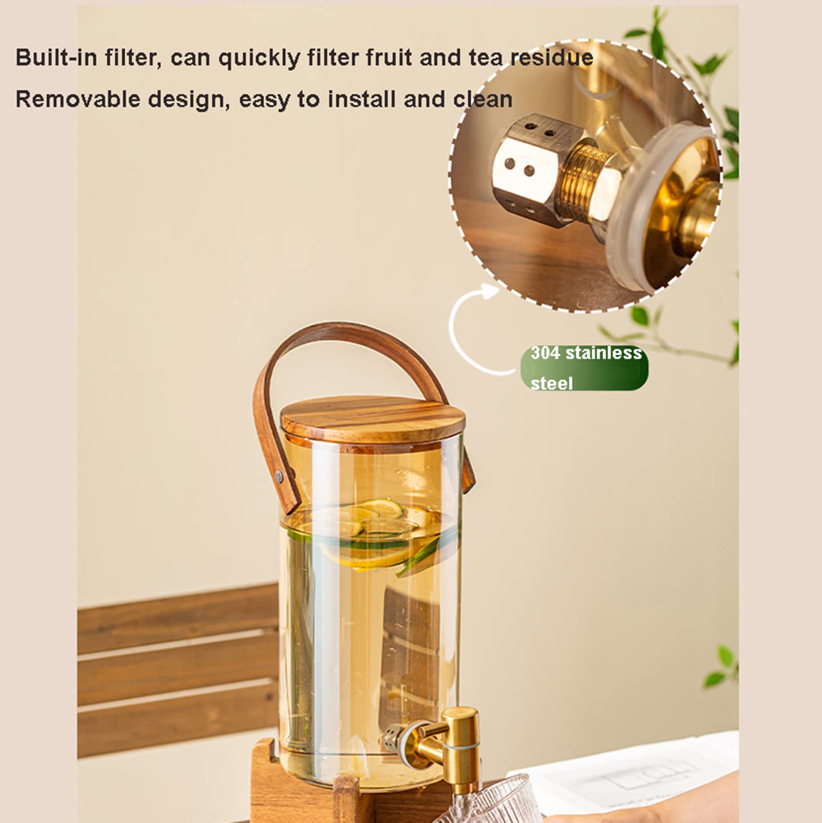 Dispenser per bevande con supporto, dispenser per bevande calde o fredde, perfetto per feste all'aperto e uso quotidiano