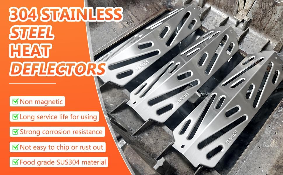 Miniatura 6 de QuliMetal Deflector de calor de acero inoxidable 304 para Weber Genesis II serie 300, Genesis II E-310, II E-315, II E-330, II E-335, II S-310, II