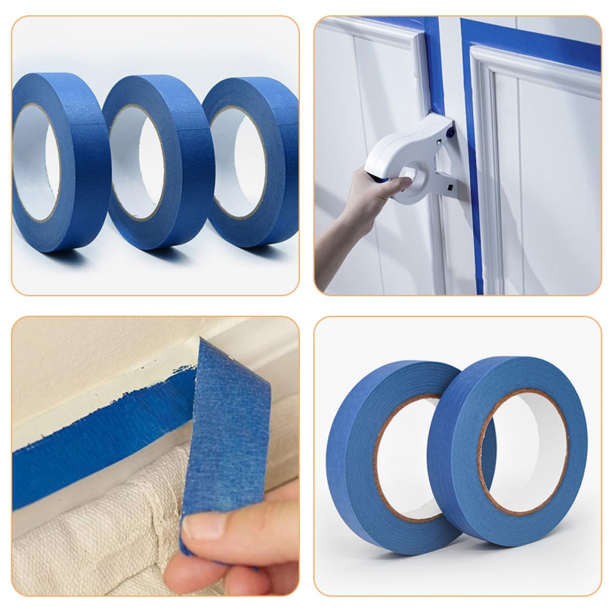 Blue Painter's Tape 5 Rolls for Paint Edging and Wall Trimming