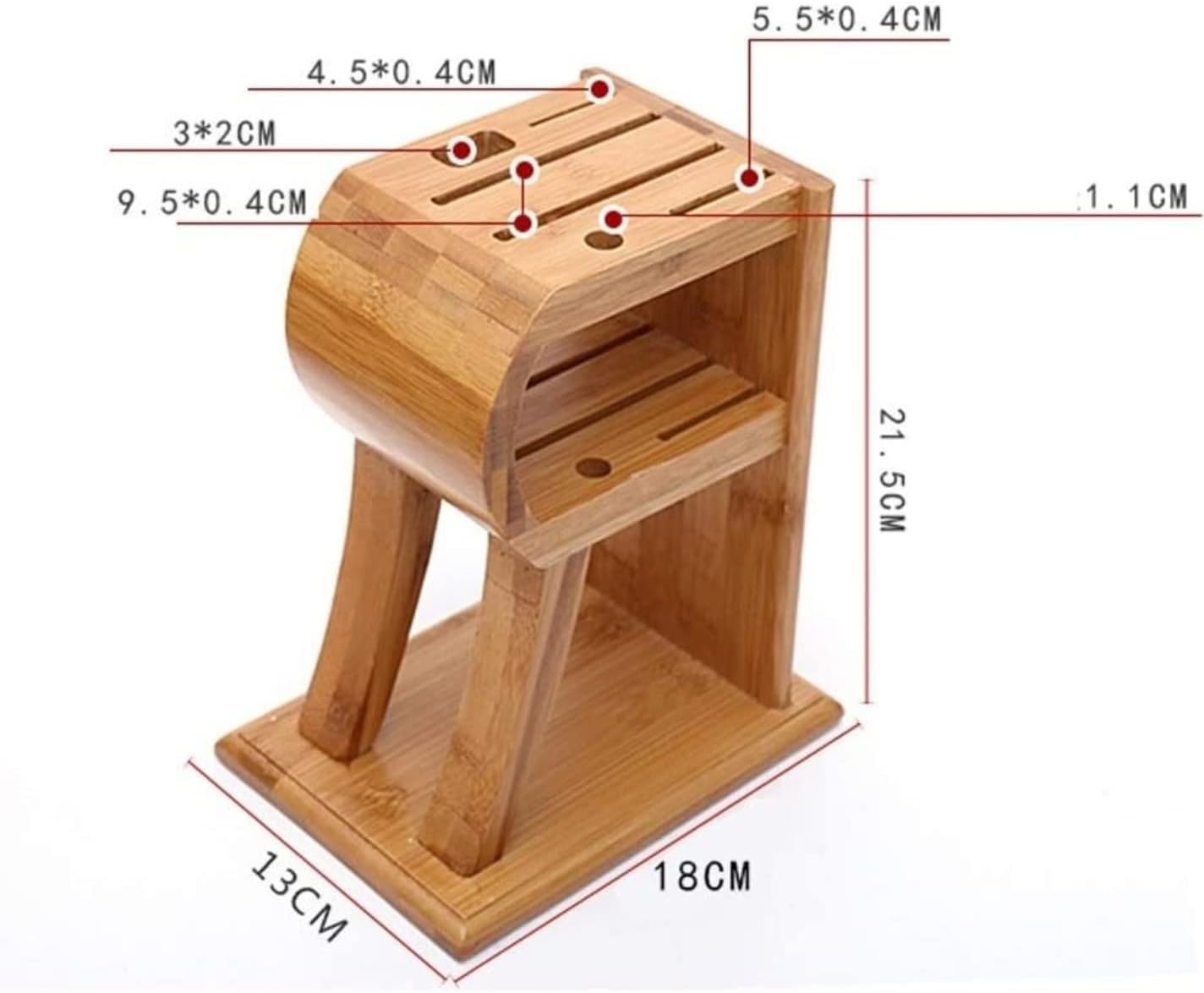 Knife Block Storage Stand Kitchen,Only Selling Cutter Holder,Creative R Word Wood Cooking Frame Accessories