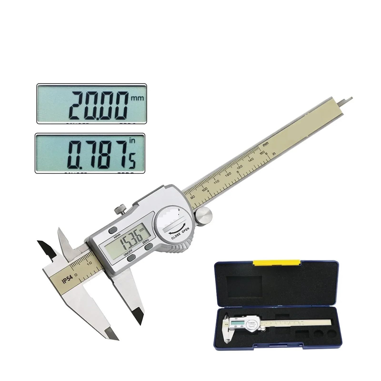 Gqnblvhzupdm 0-150Mm Micrometer Digital Caliper 0-150 Mm/6" Stainless Steel Vernier Gauge Micrometer Electronic(0-150Mm)