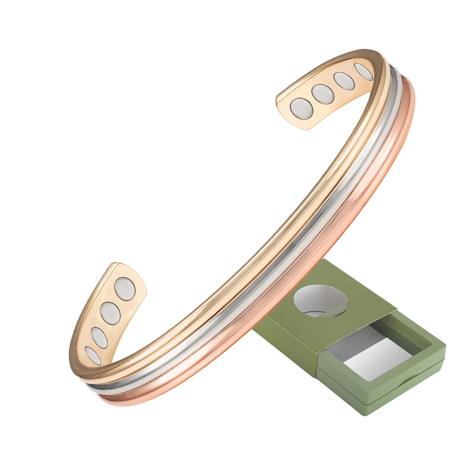 YINOX Braccialetto magnetico super forte da donna, in acciaio inox, a