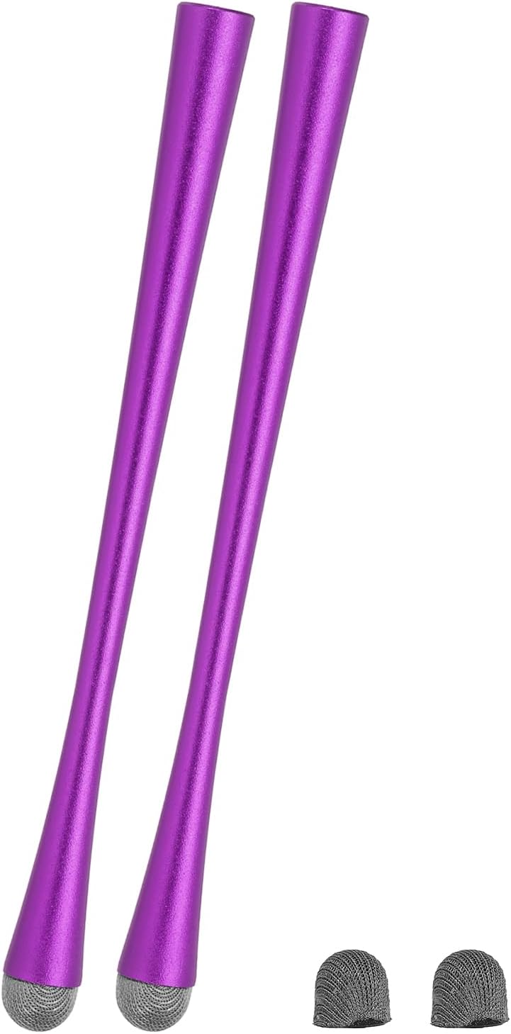 PATIKIL 2 Pcs Slim Waist Stylus Pens for Touch Screens, 2 in 1 High Sensitivity Universal Pen Capacitive Stylus for Phone Tablets Laptop Touch Screen Devices, Purple