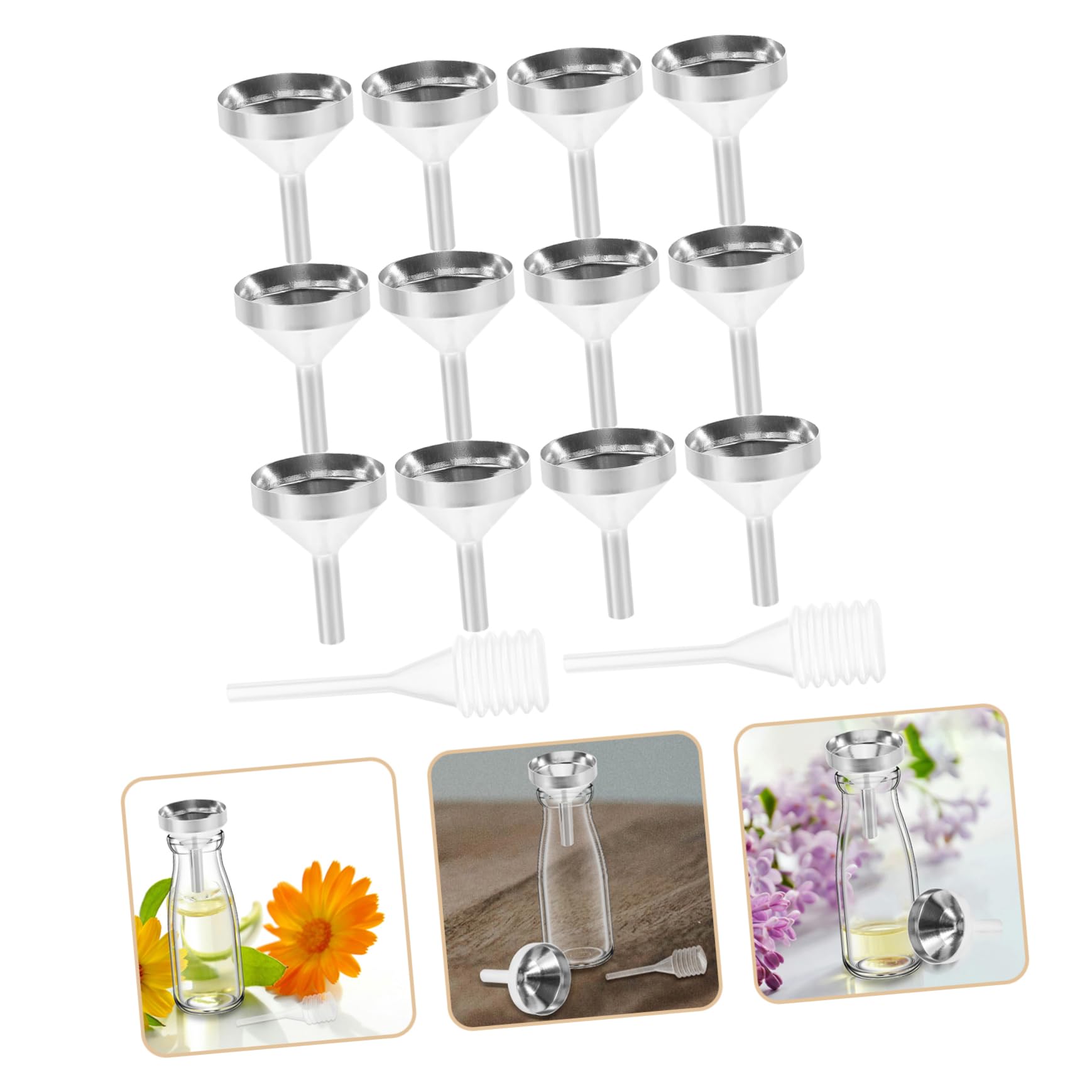 DECHOUS 100piezas Mini Embudos Para Llenado Preciso De Frascos Goteros Para Uso Laboratorio y Cocina