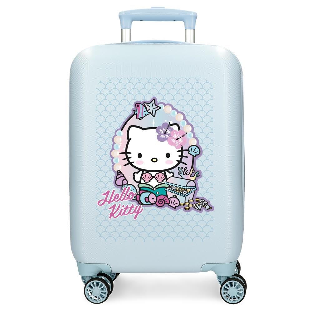 Sanrio Hello Kitty Mermaid Kitty, Valigia per bambini realizzata in ABS, materiale rigido e leggero, doppie ruote, chiusura laterale con combinazione, di Joumma Bags