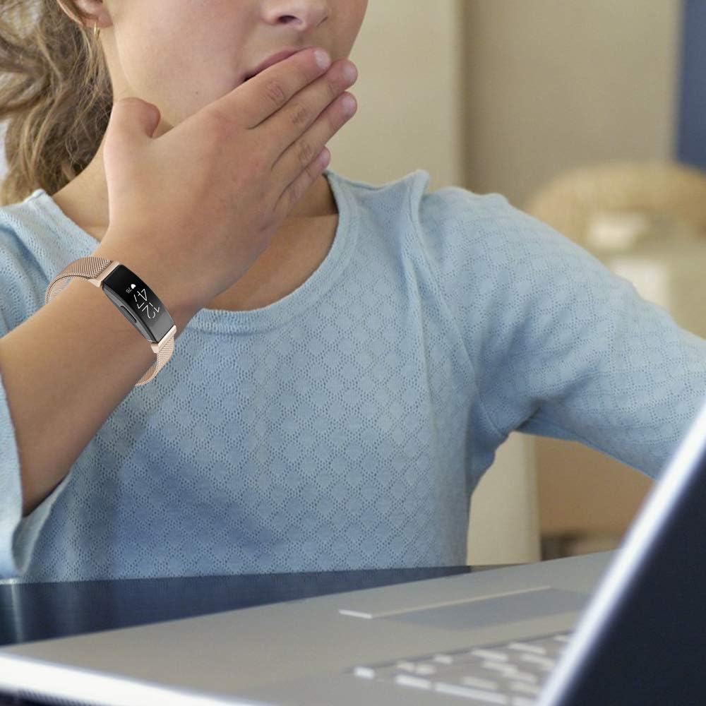 HAPAW Bands Compatible with Fitbit Inspire 2/Inspire HR, Inspire 2 Metal Band Accessories Stainless Steel Mesh Bracelet Women Men Wristbands Strap for 2020 Inspire 2 Fitness Tracker