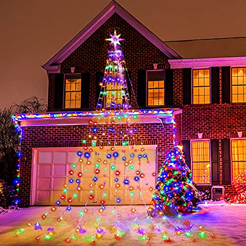 Qulist Colored Christmas Decoration Dipper Star String Lights,315 Led Christmas Tree Lights[8 Modes & Waterproof],With 11 Inch Lighted Star For Halloween Xmas New Year Holiday Birthday thumb #3