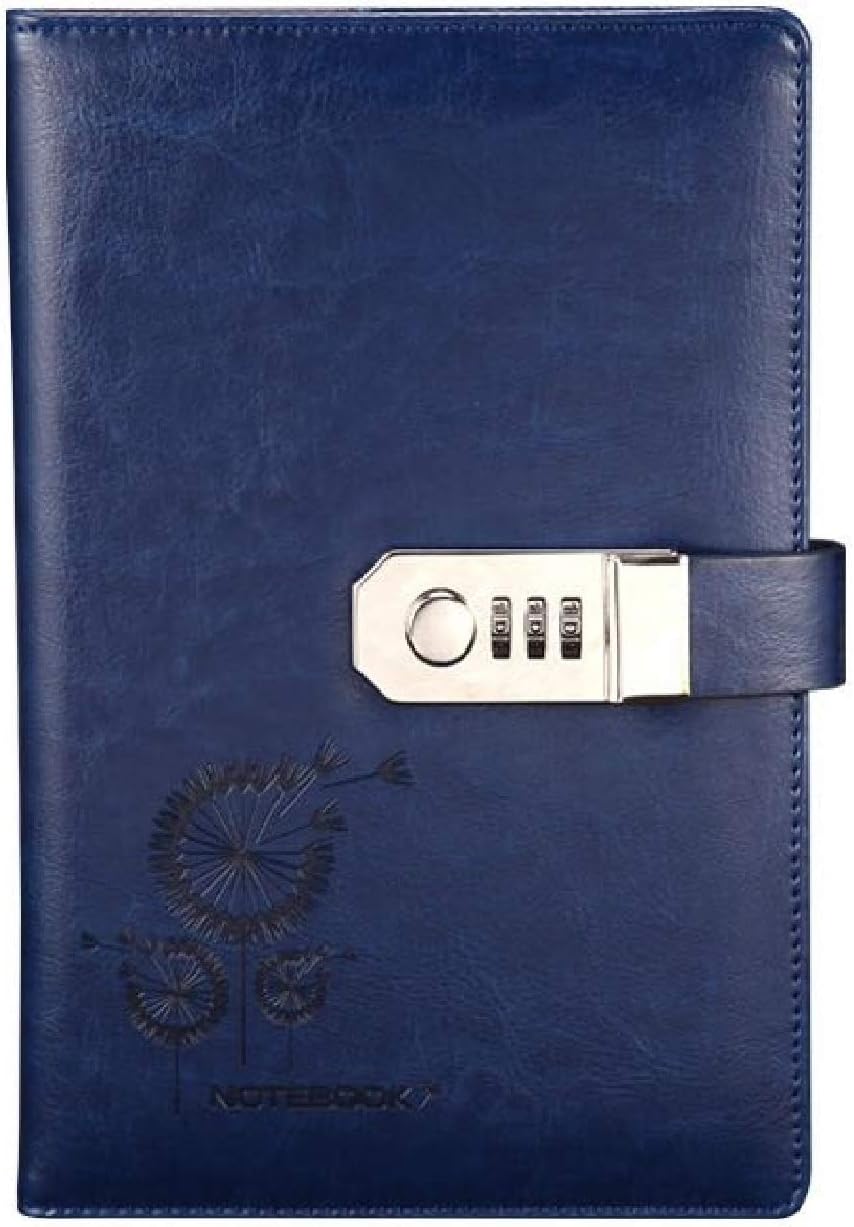 Journal ( Size: A5 8.35 X 5.8 ) With Combination Lock Lined Page (Diary Notebook With passcode), Executive Hardcover Buiness PU Leather Password Memo Notepad (Option2)
