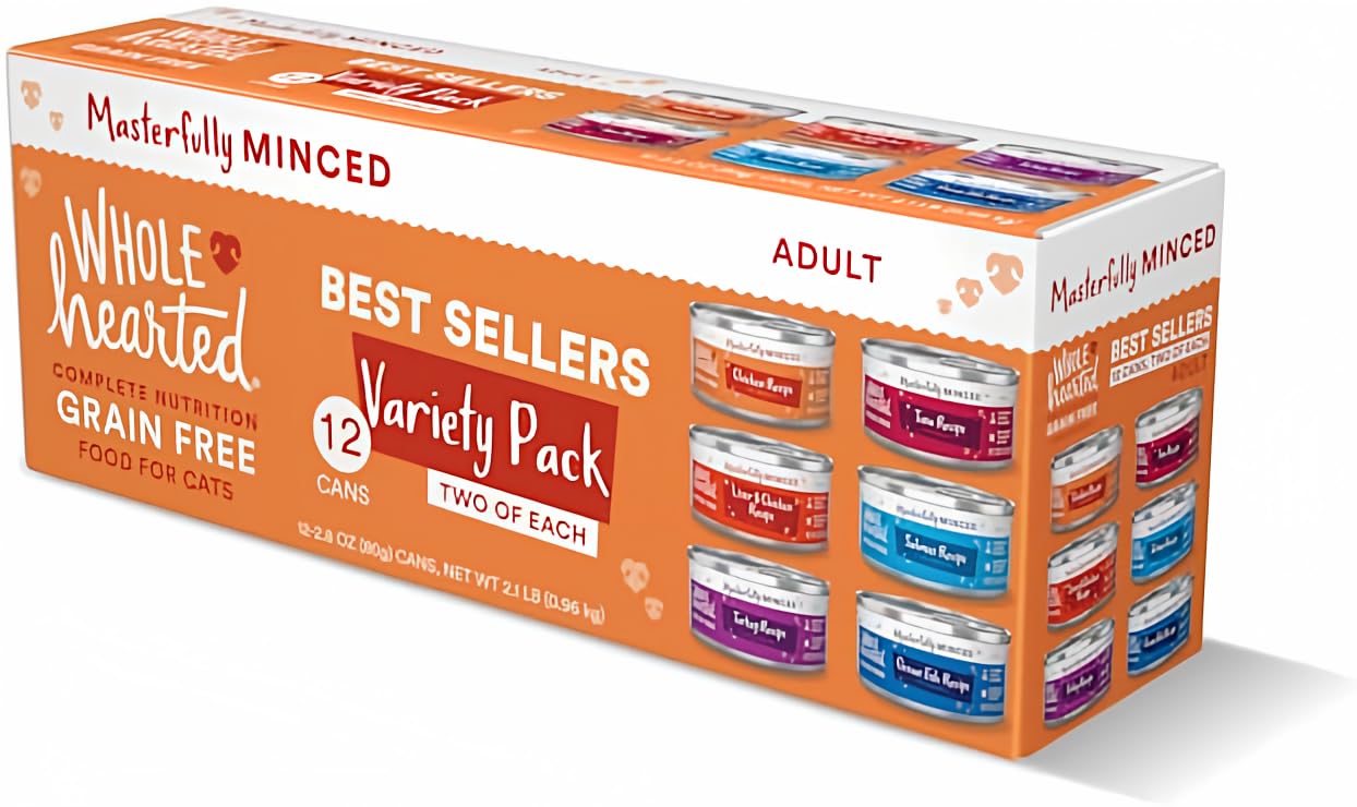 WholeHearted Grain Free Minced Wet Cat Food Variety Pack 2.8 oz. 12 Count