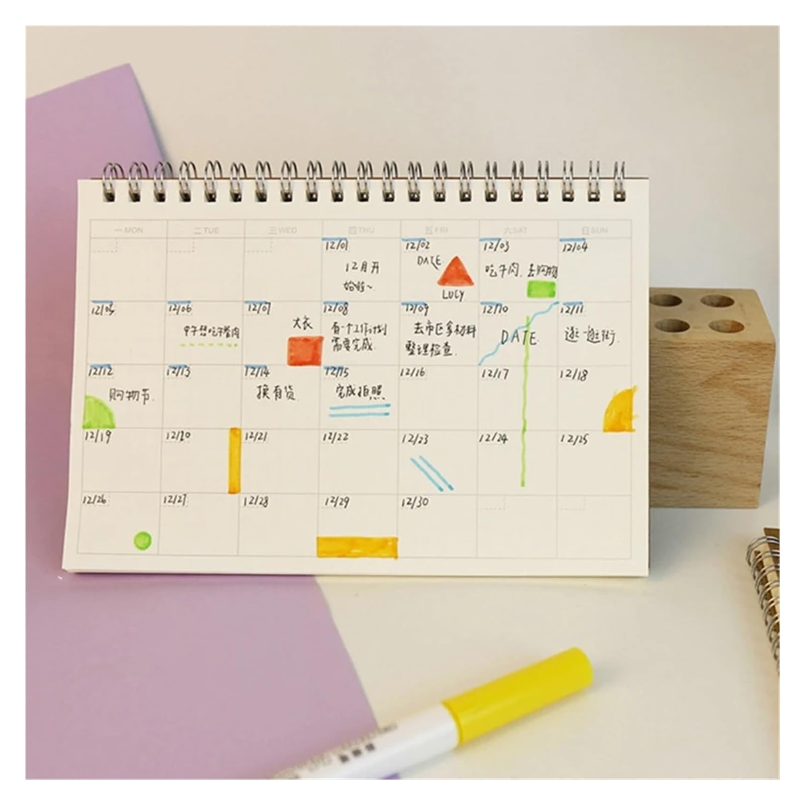 Inspirierendes Notizbuch 2 stücke Planer Buch Monatlich Wöchentlich Täglichen Agenda Zeitplan Blanko Tagebuch DIY Studie Notebook Umweltfreundliche Papier Schreibwaren Schule Liefert(M)