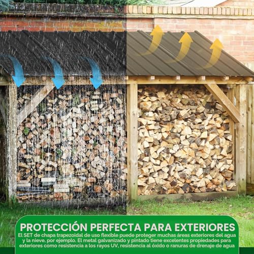 Chapa trapezoidal para tejado sin goteras paneles de acero galvanizado negro para cobertizo 5