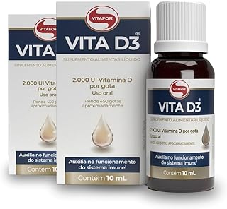 Kit 2 Vita D3 Vitamina D 2000ui Vitafor 10ml em Gotas