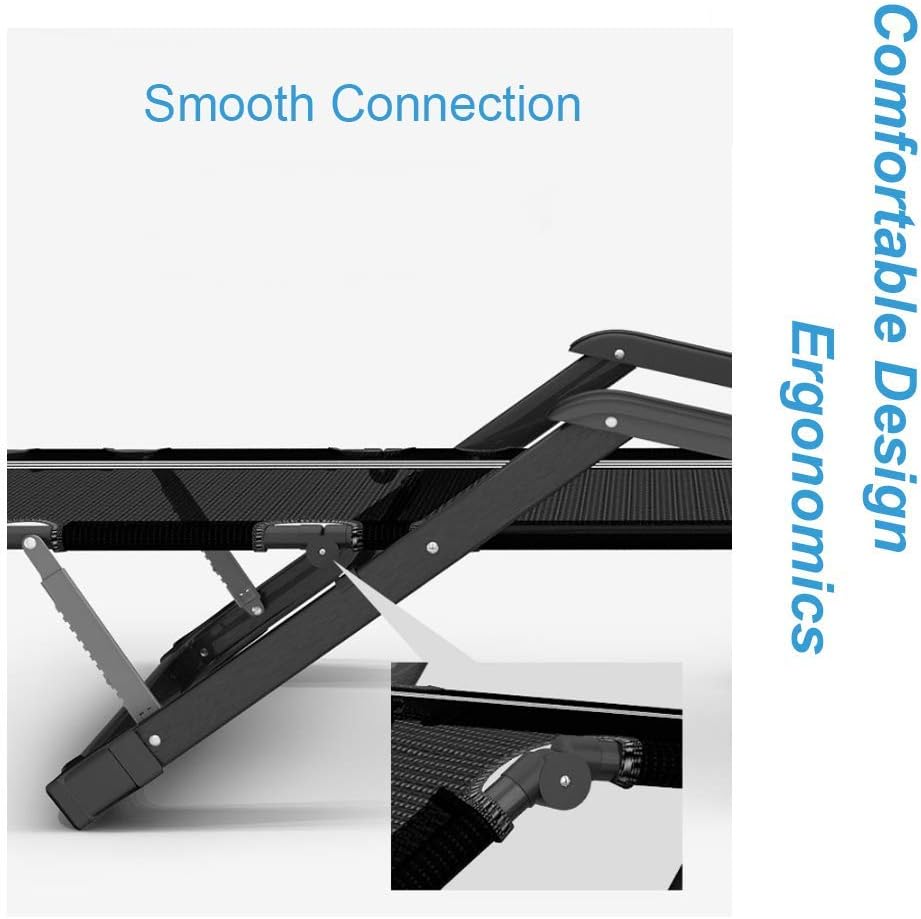 Generic Black Folding Zero Gravity Recliner Patio Lounger Chairs with Padded Cushion | Reclining Lawn Chairs Folding Heavy Duty | Outdoor Deck Chairs Lounge Chair for Adults Yard Pool Vision