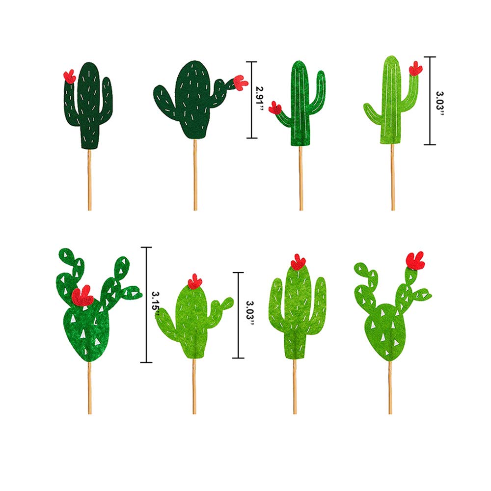 Efivs Arts 24pcs Cactus Cake Toppers Cupcake Topper for Cactusthemed