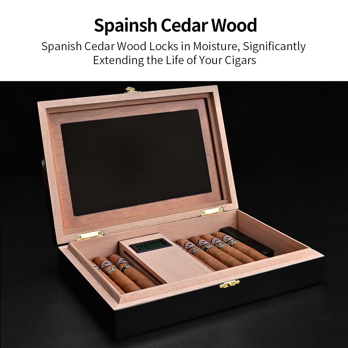 Amazon.co.jp: CIGARLOONG シガーヒュミドール ボックス シガーウッド