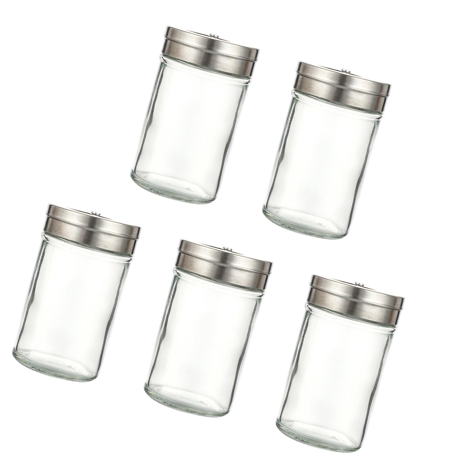 jiingekk Multipurpose Adjustable Condiment Shaker Glass Bottle with Leak Proof Seal for Cooking Essential Condiment Jar Glass Container